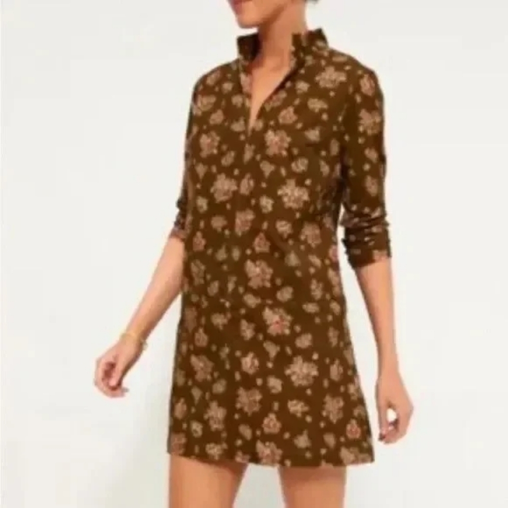Tuckernuck Women's SmallHazel Bouquet Corduroy Clifton V-neck Mini Dress‎ NWT